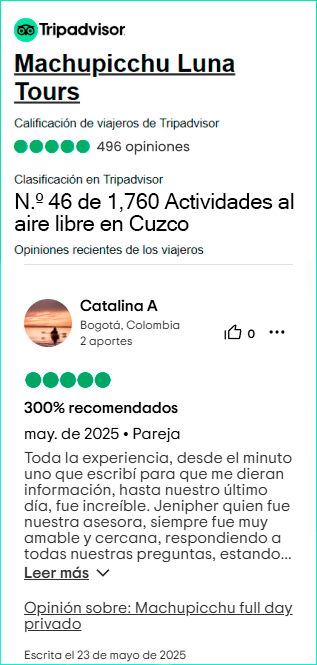 TripAdvisor Machupicchu Luna Tours